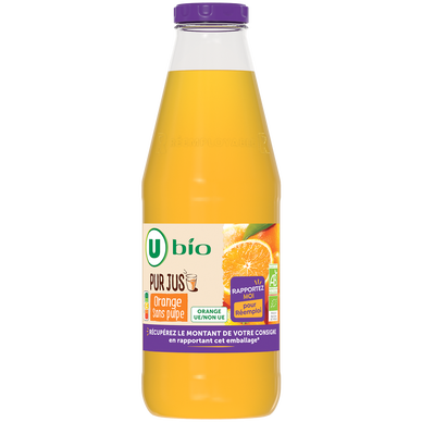 Pur jus d'orange sans pulpe 1L - Bouteille en verre consignée