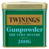 Thé vert menthe gunpowder TWININGS vrac, boîte métal 200g