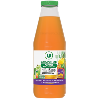 Pur Jus de Pomme non traitées 1L - Bouteille en verre consignée