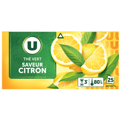 Thé vert saveur citron U - Boîte de 25 sachets  37,5g