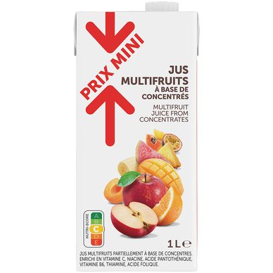 Jus multifruits à base de concentrés prix mini brique de 1L