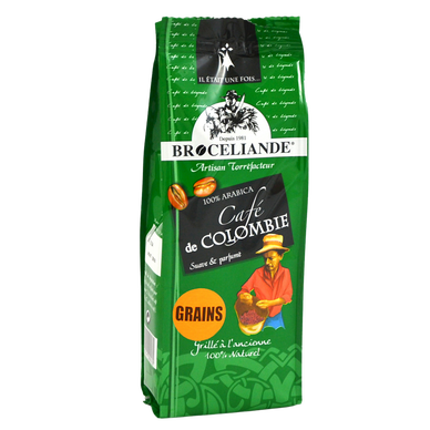 Café en grains BROCELIANDE 100% arabica Colombie - 250g