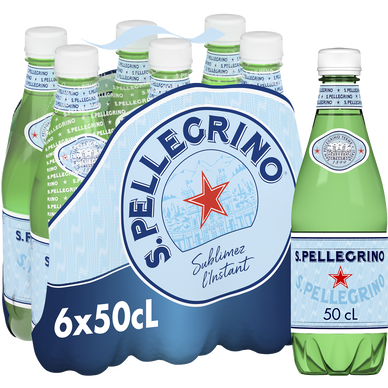 Eau minérale naturelle gazeuse SAN PELLEGRINO - 6x50cl