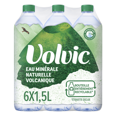 Eau minérale naturelle plate VOLVIC - 6x1,5l