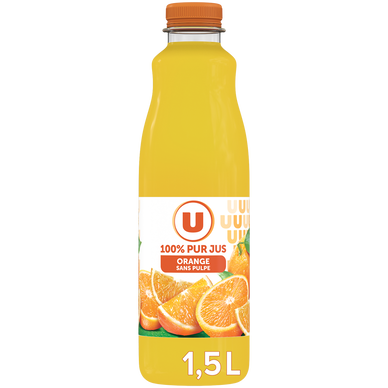 Pur jus d'orange sans pulpe pet 1,5L