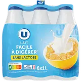Lait UHT 1.2%MG sans lactose facile à digérér, 6x1l