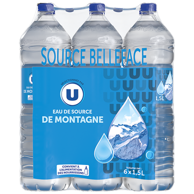 Eau de source de montagne des Alpes U 6x1.5 litres