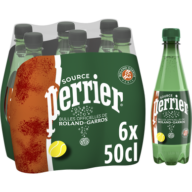 Eau minérale naturelle gazeuse PERRIER - 6x50cl