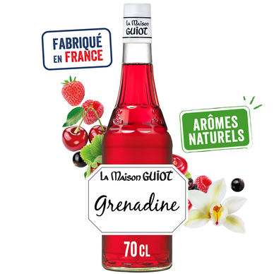 Sirop de grenadine LA MAISON GUIOT, bouteille de 70cl