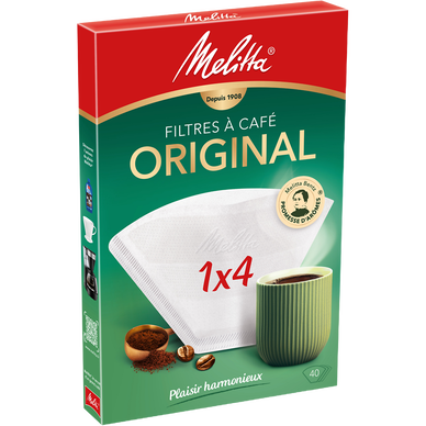 Filtres à café grand arôme original blanc MELITTA - 1x4 boite de 40