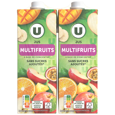 Jus à base de concentré multifruits  4 briques de 1l