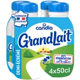 Lait demi-écrémé UHT CANDIA GRANDLAIT Bouteille 4x50cl