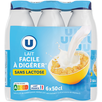 Lait UHT sans lactose 1,2%mg, 6x50cl