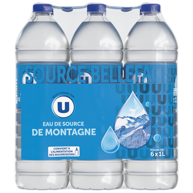 Eau de source de montagne des Alpes U 6x1L