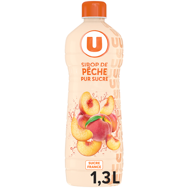 Sirop pêche, bouteille 1,3l