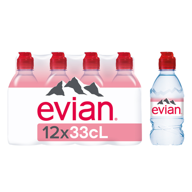 Eau minérale naturelle plate EVIAN - 12x33cl