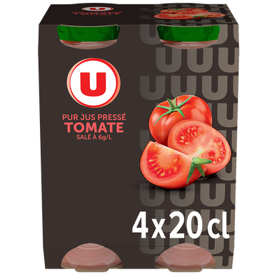 Pur jus de tomate U bouteille verre 4x20cl