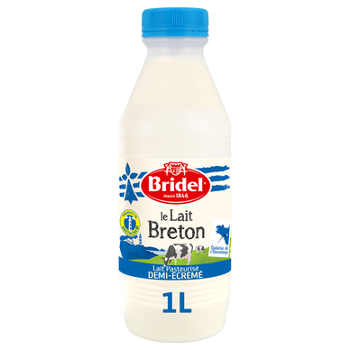 Lait frais demi-écrémé pasteurisé BRIDEL - 1L