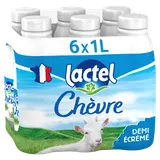Lait chèvre demi-écrémé LACTEL - Bouteille 6x1L