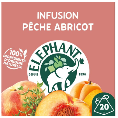 Infusion pêche abricot thym ELEPHANT - 20 sachets - 38g