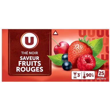 Thé noir saveur fruits rouges U - sachets x25 40g