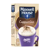 Café soluble MAXWELL HOUSE cappuccino goût chocolat MILKA - 154g