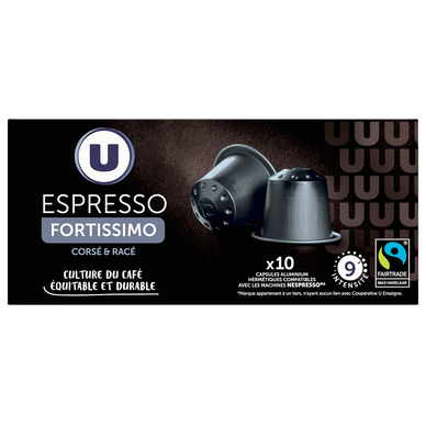 Café Capsules espresso fortissimo MAX HAVELAAR - compatible NESPRESSO- x10