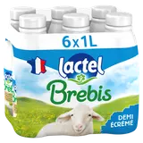 Lait brebis demi-écrémé LACTEL - Bouteille 6x1L