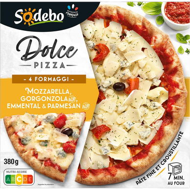 Pizza à l'italienne 4 formaggi SODEBO, 380g
