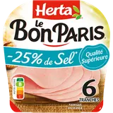 Jambon -25% de sel HERTA Le Bon Paris 6 Tranches - 210g