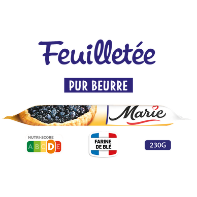 Pâte à tarte feuilletée pur beurre MARIE, 230g