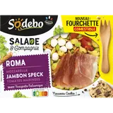 Salade de pâtes, jambon speck, crudités et mozzarella - Roma, SODEBO320g