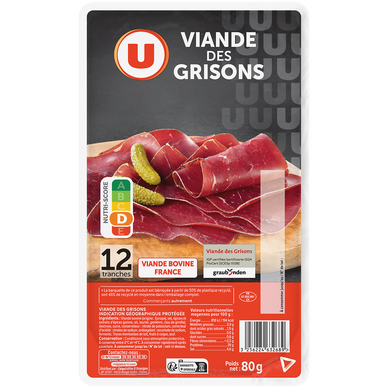 Viande des grisons - x12 tranches, 80g