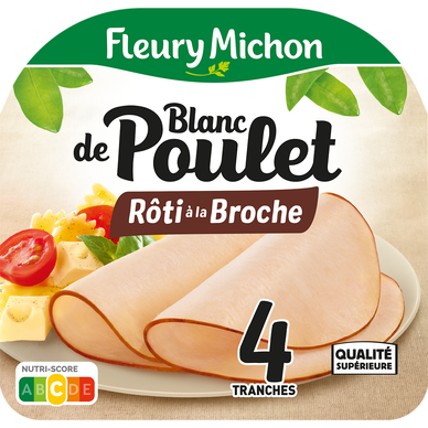 Blanc de poulet Rôti à la broche FLEURY MICHON 4 tranches - 120g