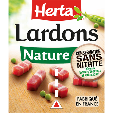 Lardons Nature Conservation Sans Nitrite HERTA 2x75g