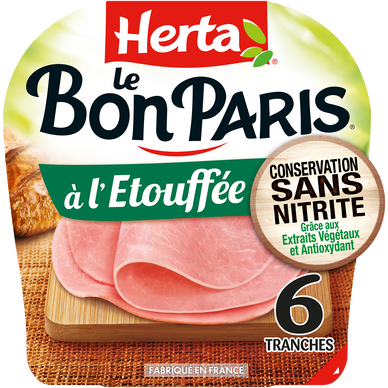 Jambon à l'Etouffée Conservation Sans Nitrite HERTA Le Bon Paris 6T -210g