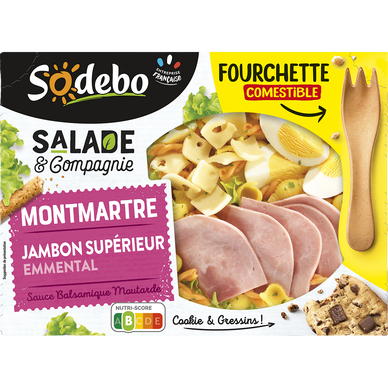 Salade & cie Montmartre jambon pates oeuf crudités SODEBO 320g