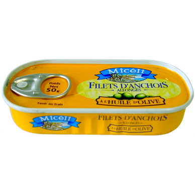 Filets d'anchois allongés à l'huile d'olive MICELI, 50g