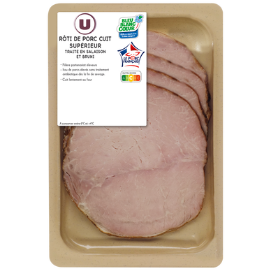 Rôti de porc cuit supérieur Bleu-Blanc-Coeur, VPF, 4 tranches