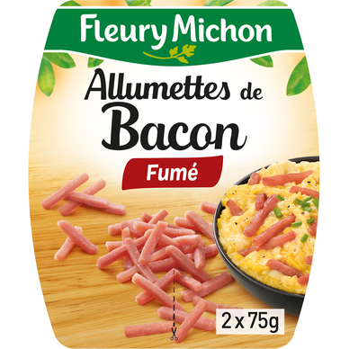 Allumettes bacon fumées FLEURY MICHON 2x75g