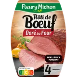 Rôti de boeuf FLEURY MICHON 4 tranches - 120g