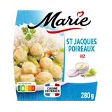 Plat cuisiné individuel Petites St Jacques, fondue de poireaux et rizbasmati MARIE, 280g