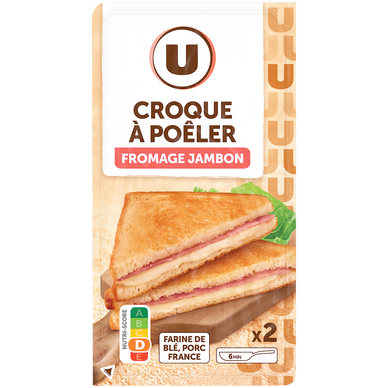 Croque à poêler au jambon et fromages,  x2  -  200g