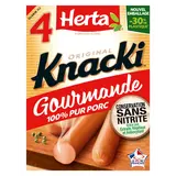 Saucisses Knacki Gourmande Pur Porc Conservation Sans Nitrite HERTA x4-280g