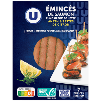 Emincés saumon Atlantique fumé au bois de hêtre à l'aneth et zestes decitron 100g