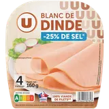 Blanc de dinde sel réduit - x4 tranches 160g