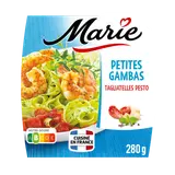 Plat cuisiné individuel Petites gambas et fettucine au pesto MARIE, 280g