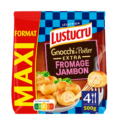 Gnocchi à poêler extra moelleux jambon fromage LUSTUCRU 500g