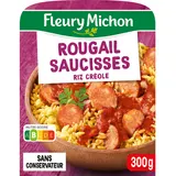 Plat cuisiné Individuel Rougail saucisses et riz créole FLEURY MICHON- 300g