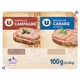 Terrine Campagne Supérieur / Mousse Canard Supérieur U 2X50G